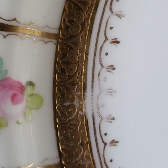 Antique Sutherland English Porcelain Gilt Plate with Roses for Marshall Fields - Picture 7 of 10
